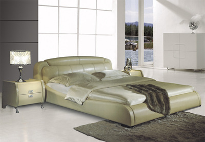 【廠家自產自銷,進口頭層黃牛真皮軟體床特價銷售950元】價格,廠家,圖片,床類,佛山市順德區龍江鎮米艾家具廠-